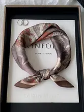 高級小花抽象油絵風桑絹