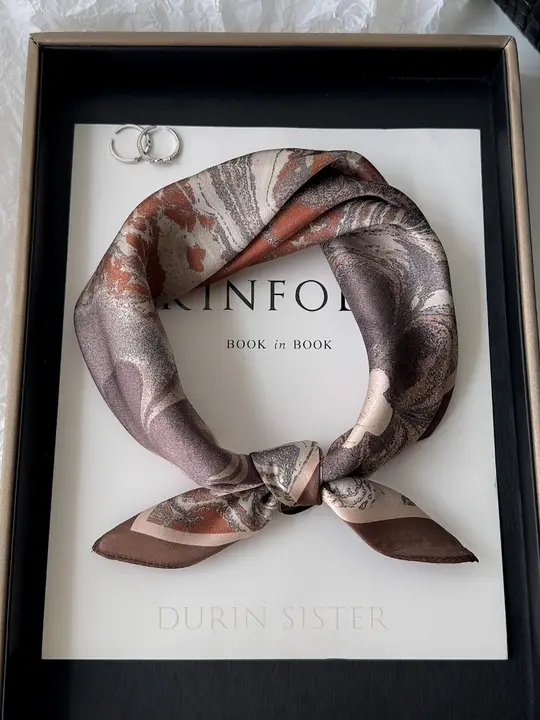 高級小花抽象油絵風桑絹