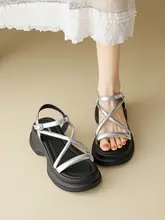 厚底シルバーサンダル【夏用・ローマスタイル・女性用】