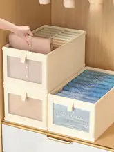 大容量衣類収納ボックス【折りたたみ・布製・仕切り付き】