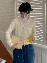 薄手のチェック柄長袖カーディガン【Vネック・小さめサイズ】