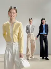 秋にぴったり！短丈ニット重ね着風トップス（セットアップ対応）