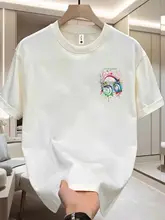 ユニセックス 夏用 コットン半袖Tシャツ【音楽プリント・ルーズフィット・丸首】