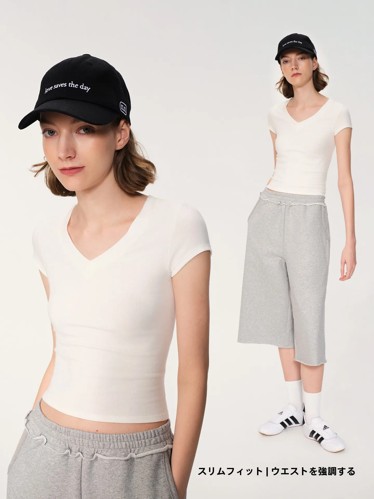 大人可愛い服 40代コーデの完全ガイド｜VネックTシャツで実現する安心感のあるスタイル