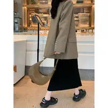 高ウエスト Aラインスカート【黒・長め・体型カバー】