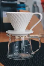 ドリップコーヒー フィルター V60 シングルホール セラミック 家庭用 ドリップコーヒー器具 ホワイトダイヤモンドパターン