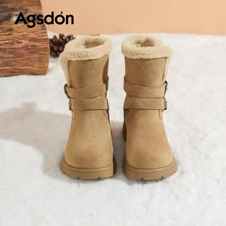 厚底雪地靴【防滑・中筒・加绒・冬用】