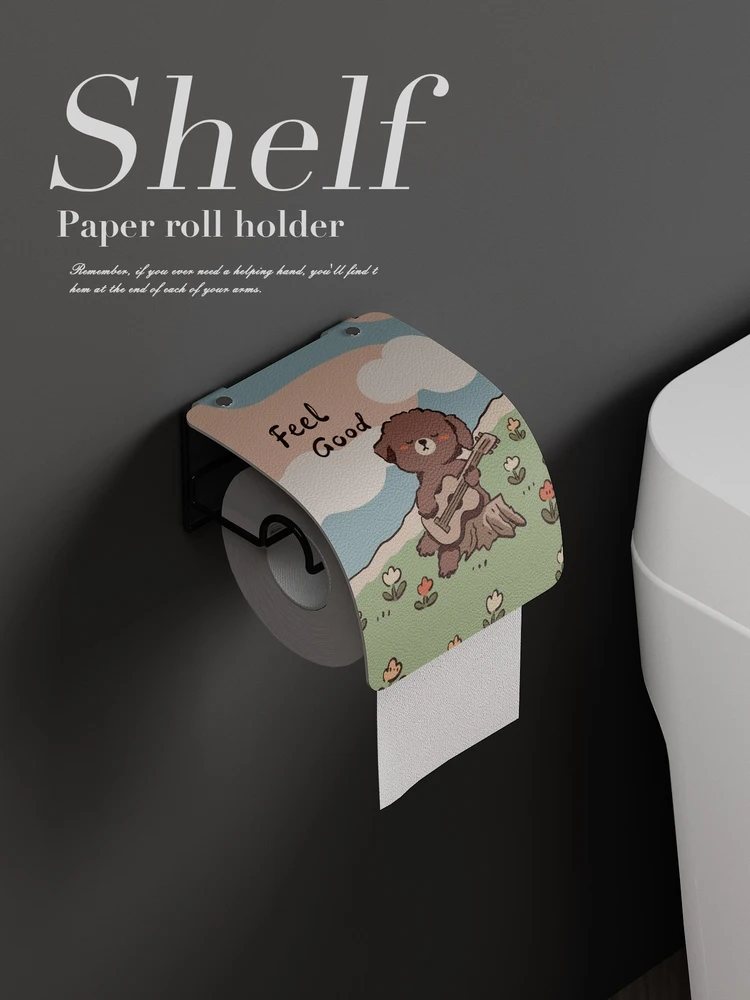 かわいいミニマルデザインのトイレットペーパーラック：穴あけ不要・壁掛け式で簡単なDIYが可能