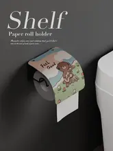かわいいミニマルデザインのトイレットペーパーラック【穴あけ不要・壁掛け式】