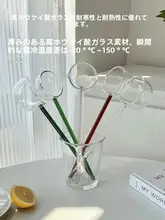 透明タイプのロングハンドルガラススプーン【耐熱・カフェ風・デザート用】