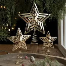 鉄製クリスマスツリー用星型飾り【金色・ウィンドウ装飾用】