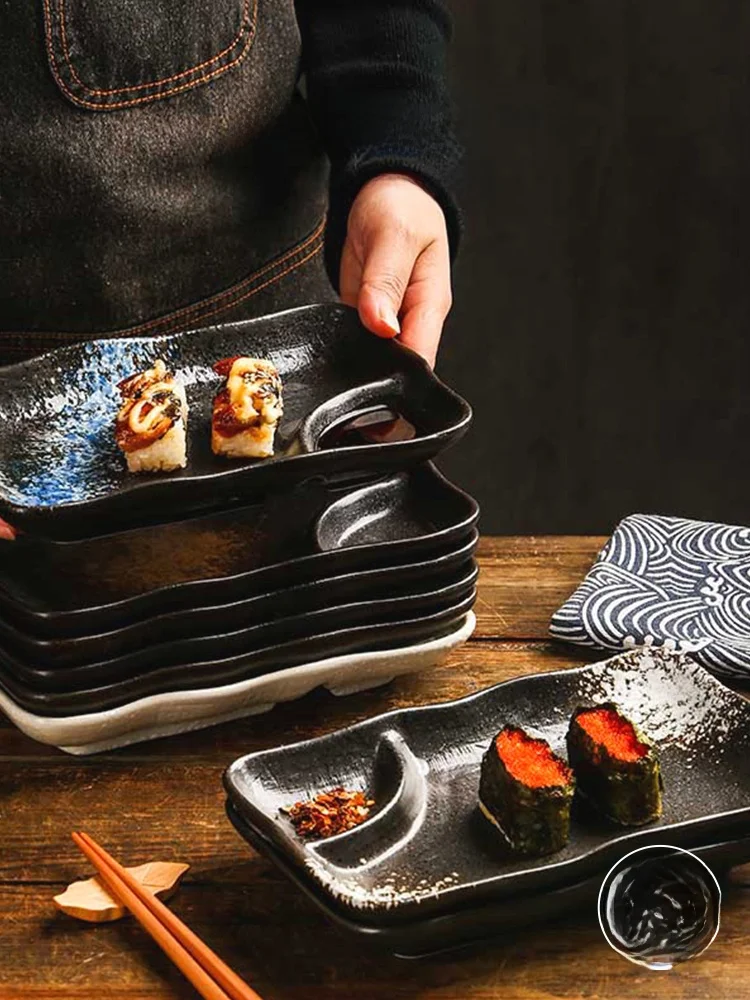 陶器製仕切り皿【醋皿付き・小皿・料理用】：和食の盛り付けに最適な長方形小鉢の使い方と特性