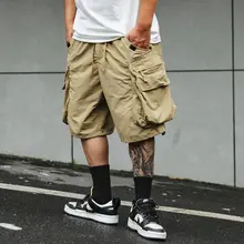 メンズ夏用ワークショートパンツ【大きなポケット・ジッパー付き・フィット・アウトドア向け・五分丈】