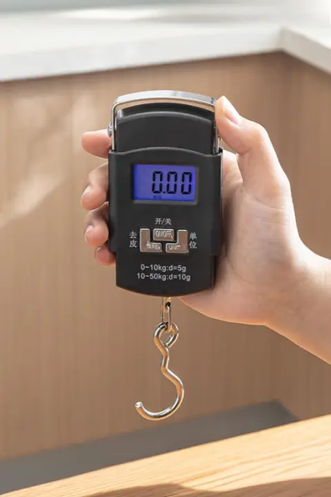 高精度ポータブル電子はかり【家庭用・軽量・フック付き】