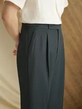 イタリアンスタイルのワイドパンツ【カジュアル・高腰・ドレープ感】