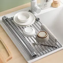 キッチン用シンク水切りラック【折りたたみ式・収納便利なデザイン】（セットアップ対応）