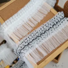 幅広のドット柄レースフリル【DIY用・カーテンや衣服の装飾に最適】