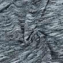 花柄灰色と深青色の薄手ニット生地【ハンドメイド用・DIY布】
