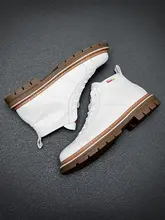 レザー製 ハイカットマーチンブーツ【白・作業用・英国風】