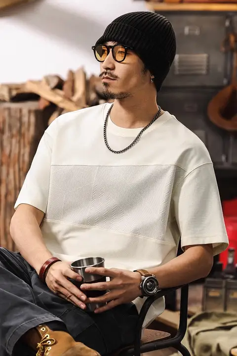 ハイエンドステッチジャカードクールな感触 Tシャツ