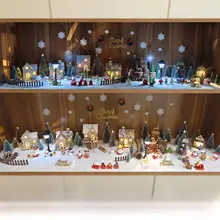 クリスマステーマの装飾品ディスプレイボックス【ミニチュア雪景色の飾り付け用】