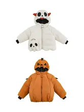 子供用ハロウィンデザイン防風コート【可愛い悪魔フード・冬用・快適保温】