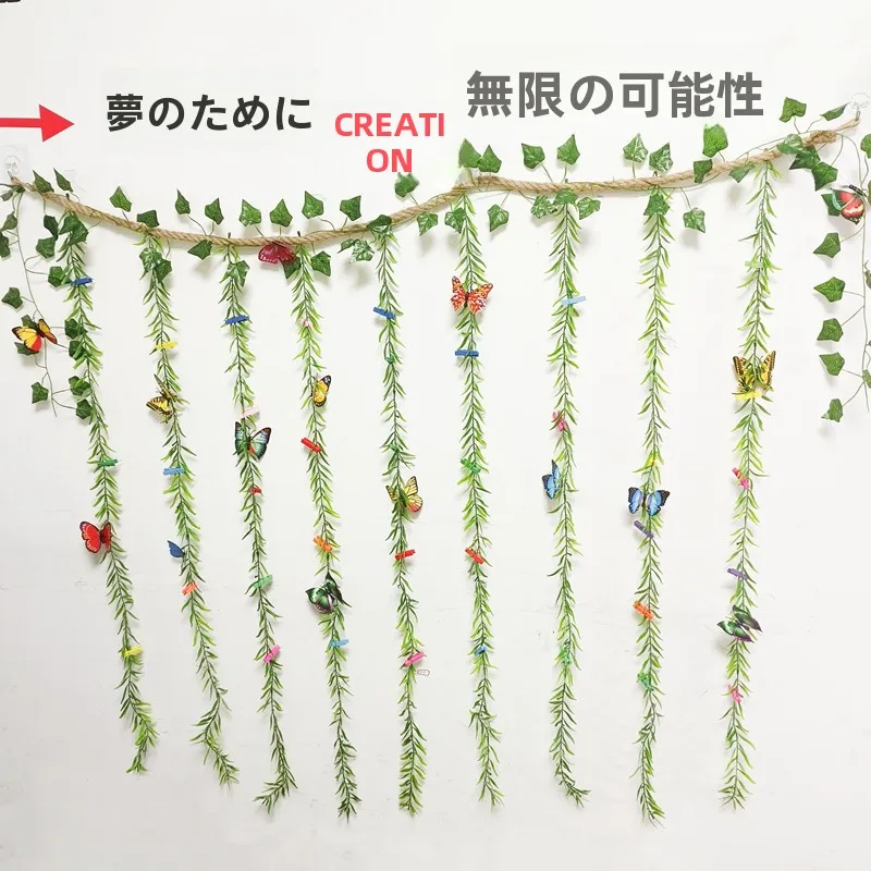 韓国インテリアを再現｜カフェ風部屋の作り方 - 麻ひもと造花のフォトディスプレイ