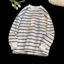 秋季用薄手コットン長袖ボーダーTシャツ【ユニセックス・カジュアル・フィット】