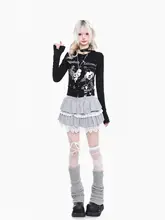 Y2K風レトロカートゥーン長袖Tシャツ【春用・スリムフィット・コンパクトデザイン】