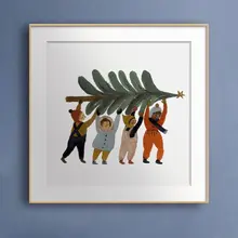 クリスマス壁掛けアート【北欧風・子供部屋・ウッド調・リビング用】