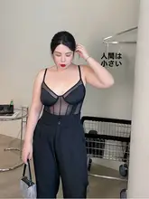 レースセクシーオールインワン【ノンパッド・ノースチール・大きいサイズ・細見えデザイン】