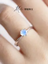 シンプルな18Kゴールドコーティング スリランカ産ムーンストーンリング【6爪・ダイヤモンドカットデザイン・925スターリングシルバー】