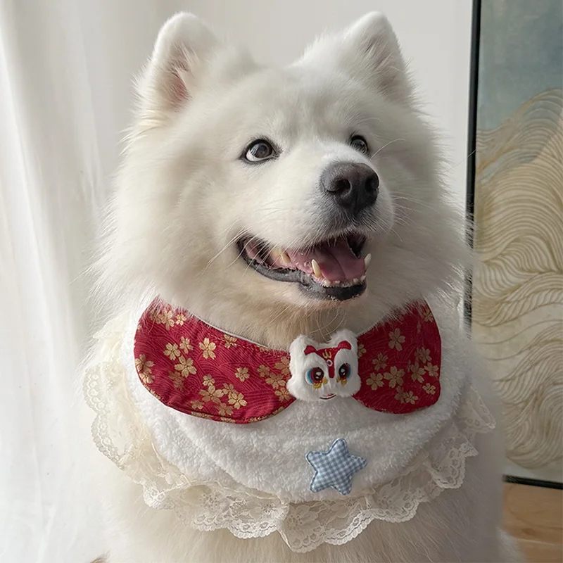 大型犬ドレス：四季通用の花柄围脖式ウェアリングセット