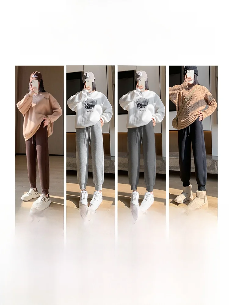 グレー スウェットパンツ：通勤風のハーレンスタイルで実用性と柔らかさを実現