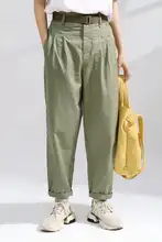 デザイン性のあるコットン製パンツ【シンプル・ストレート・女性用・通勤対応】