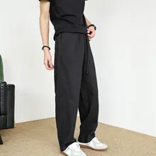 夏用 麻素材 メンズパンツ【高密度・ストレートフィット】（セットアップ対応）
