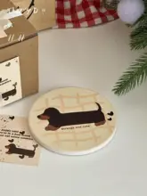 可愛い手描きのウィンナー・ドッグマグカップギフトセット【陶器製・朝食用・プレゼントに最適】