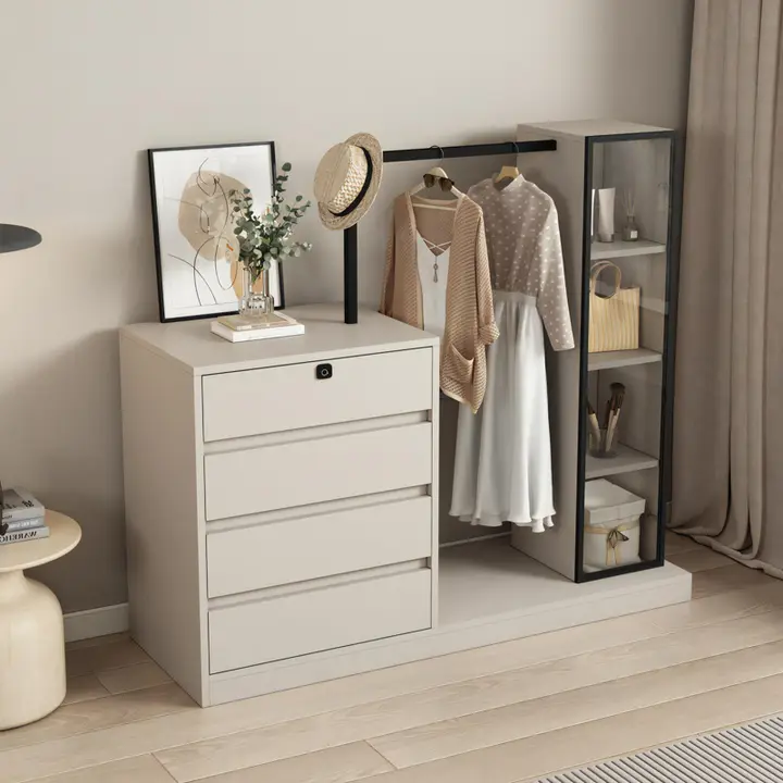 モダンデザインの収納キャビネット【ベッドサイド・壁掛け・衣類収納】（セットアップ対応）