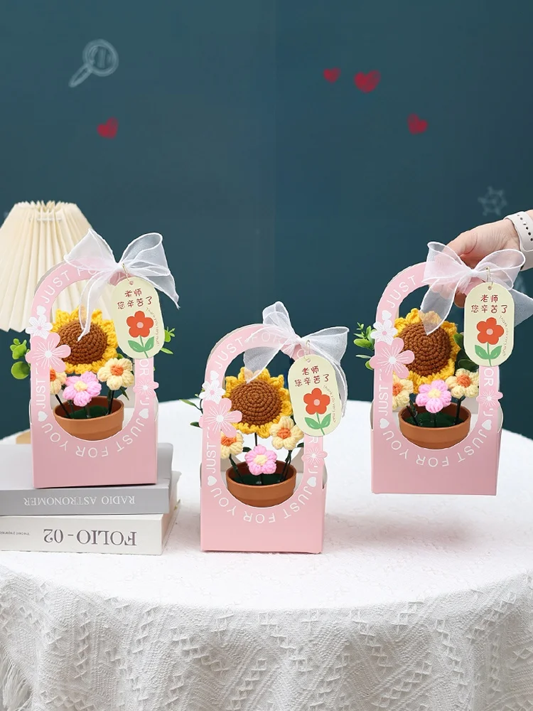 手作り編みのひまわりブーケ：春誕生日プレゼントとしての実用性とシーン別評価