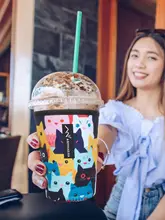4mm厚手ネオプレンコーヒーカップカバー【防冷凝・断熱・持ちやすい・再利用可能】