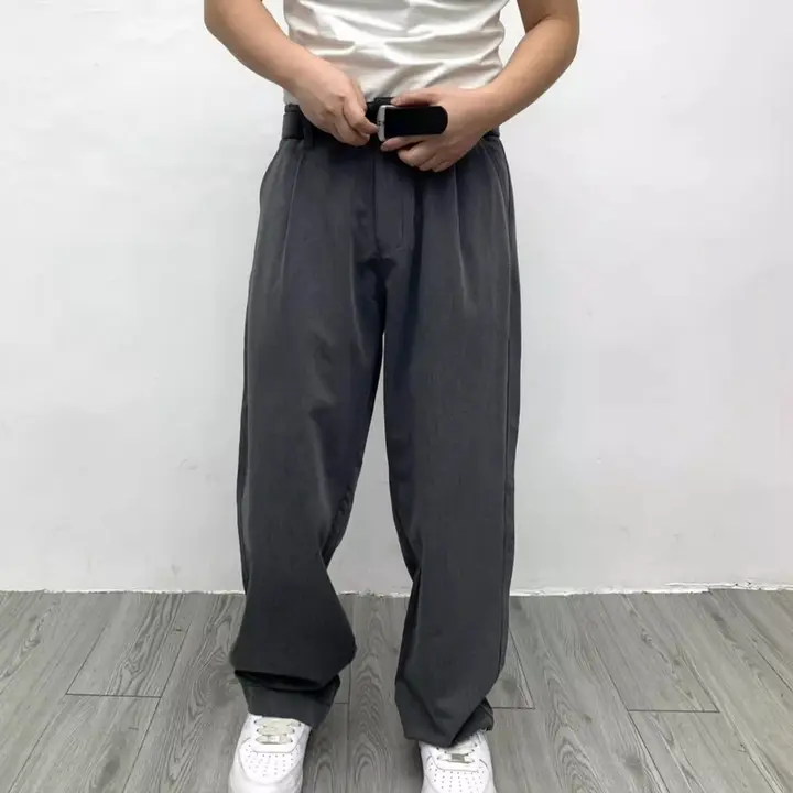 夏用スラウチテーパードパンツ【フィット・抗シワ・カジュアルスタイル】（セットアップ対応）