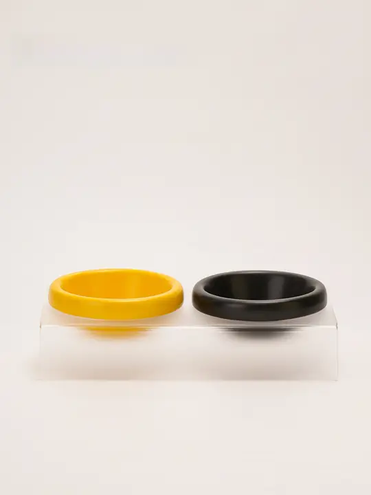 アクリル製陶器の深型水飲みボウル【猫・犬用・安定した設計・防倒れ対策】（セットアップ対応）