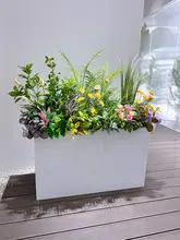 フェイクフラワーとグリーンのアレンジメント【屋外用フロアディスプレイ・娯楽スペース用】