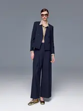 イタリア製ウールの立体縫製ワイドパンツ【大きめスタイル・ドレープ感あり】