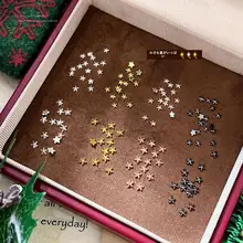 クリスマスの五角星ネイルアクセサリー【ゴールド・ミニサイズ・合金・平底ストーン】