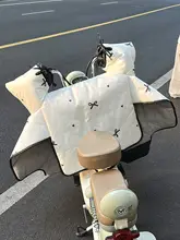 バタフライリボン デザイン 電動バイク用 防風カバー【極上の柔らかさ・冬用】