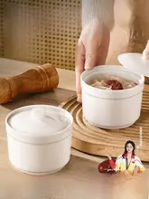 陶器製の隔水調理用スープポット【蓋付き・蒸し卵やスープに最適・一人用】