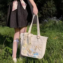 トートバッグ 痛バッグ ぬいバッグ 大容量 クロコダイル調 推し活グッズ 「Seraphim」