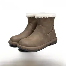 厚底雪地靴【冬季・加绒・保温性・ショートブーツ】