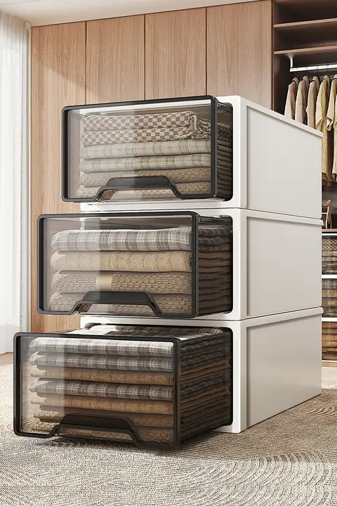 高耐久透明引き出し衣類収納ボックス【整理整頓・クローゼット用・収納ケース】